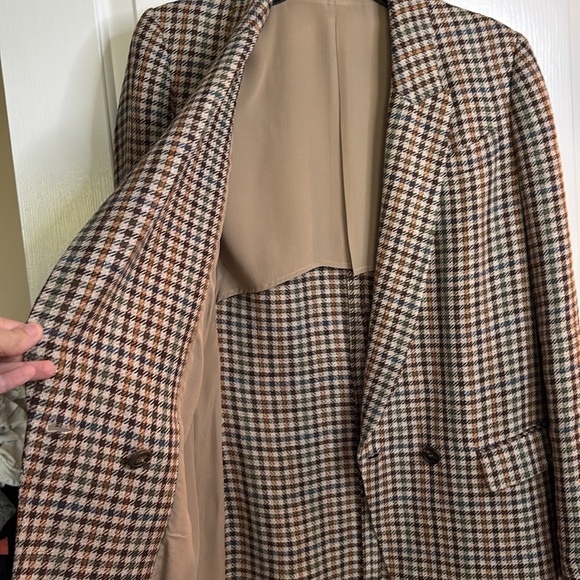 EUC BRUNELLO CUCINELLI beige plaid jacket with eco brass size IT40 US6 - Picture 6 of 12